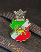 Lion & Sun Shir o Khorshid Enamel Lapel Pin – Raised Gold Persian Heritage Emblem
